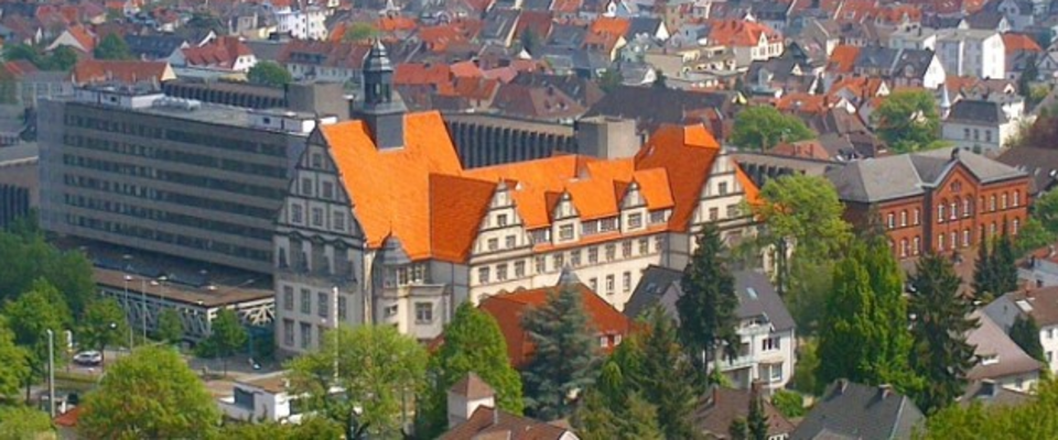Luftaufnahme des Landgerichts Bielefeld
